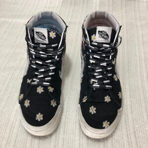 Vans Off the Wall Hitops Floral‎ and Pink Plaid Shoes Size Men's 7 Women's 8.5